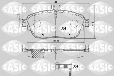 6216158 SASIC Комплект тормозных колодок, дисковый тормоз