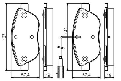 0986495086 BOSCH Комплект тормозных колодок, дисковый тормоз