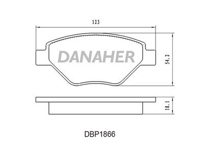 DBP1866 DANAHER Комплект тормозных колодок, дисковый тормоз