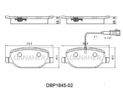 DBP184502 DANAHER Комплект тормозных колодок, дисковый тормоз