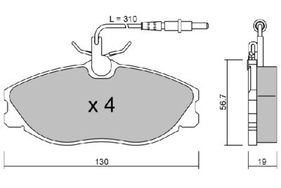 BPPE1018 AISIN Комплект тормозных колодок, дисковый тормоз