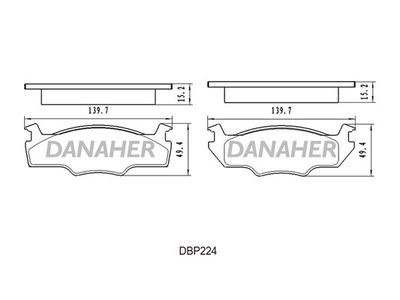 DBP224 DANAHER Комплект тормозных колодок, дисковый тормоз