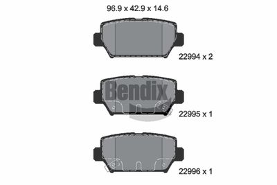 BPD2474 BENDIX Braking Комплект тормозных колодок, дисковый тормоз