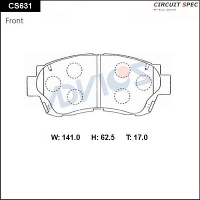 CS631 ADVICS Комплект тормозных колодок, дисковый тормоз