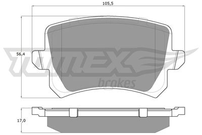 TX1583 TOMEX Brakes Комплект тормозных колодок, дисковый тормоз