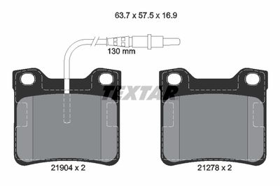 2190403 TEXTAR Комплект тормозных колодок, дисковый тормоз