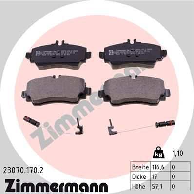 230701702 ZIMMERMANN Комплект тормозных колодок, дисковый тормоз