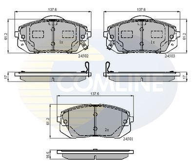 CBP31768 COMLINE Комплект тормозных колодок, дисковый тормоз