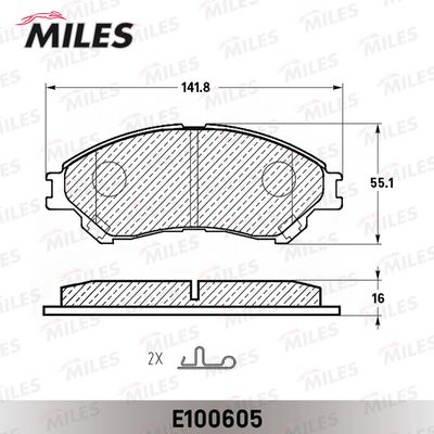 E100605 MILES Комплект тормозных колодок, дисковый тормоз