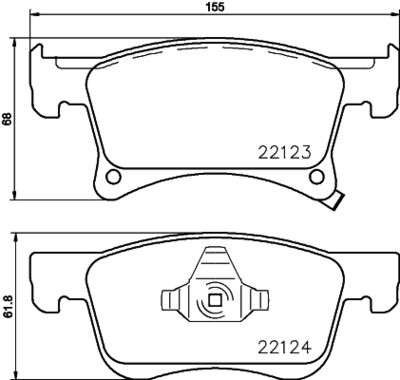 8DB355023021 HELLA PAGID Комплект тормозных колодок, дисковый тормоз