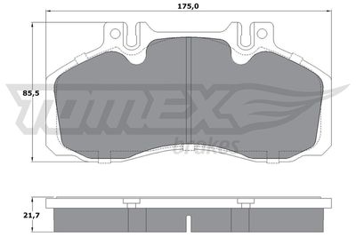 TX1288 TOMEX Brakes Комплект тормозных колодок, дисковый тормоз