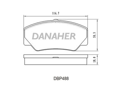 DBP488 DANAHER Комплект тормозных колодок, дисковый тормоз