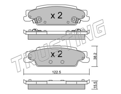 7160 TRUSTING Комплект тормозных колодок, дисковый тормоз