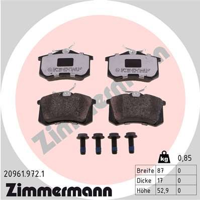 209619721 ZIMMERMANN Комплект тормозных колодок, дисковый тормоз