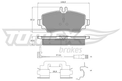 TX12751 TOMEX Brakes Комплект тормозных колодок, дисковый тормоз