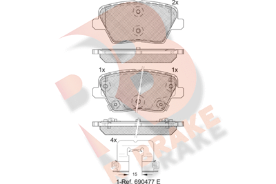 RB2318 R BRAKE Комплект тормозных колодок, дисковый тормоз