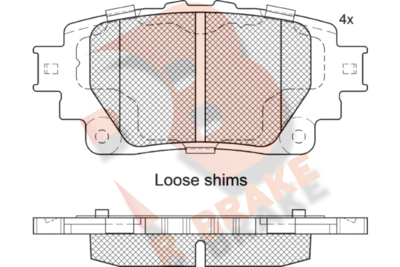 RB2376 R BRAKE Комплект тормозных колодок, дисковый тормоз