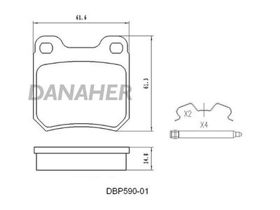 DBP59001 DANAHER Комплект тормозных колодок, дисковый тормоз