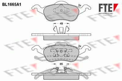BL1665A1 FTE Комплект тормозных колодок, дисковый тормоз