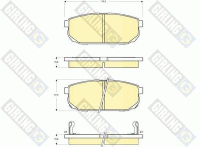 6133449 GIRLING Комплект тормозных колодок, дисковый тормоз