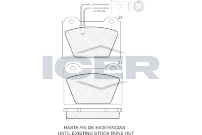 180339 ICER Комплект тормозных колодок, дисковый тормоз