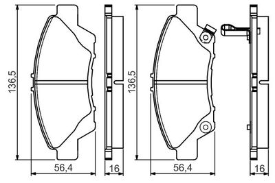 0986495154 BOSCH Комплект тормозных колодок, дисковый тормоз