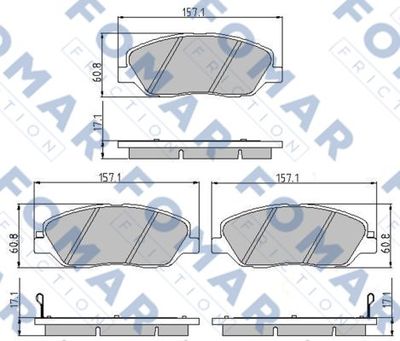 FO935381 FOMAR Friction Комплект тормозных колодок, дисковый тормоз