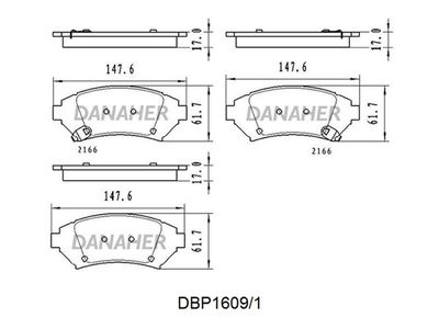 DBP16091 DANAHER Комплект тормозных колодок, дисковый тормоз