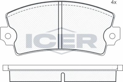 180139 ICER Комплект тормозных колодок, дисковый тормоз