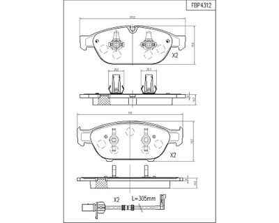 FBP4312 FI.BA Комплект тормозных колодок, дисковый тормоз