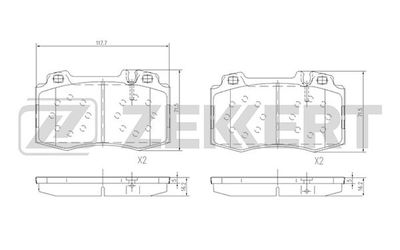 BS1121 ZEKKERT Комплект тормозных колодок, дисковый тормоз