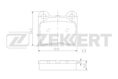 BS1581 ZEKKERT Комплект тормозных колодок, дисковый тормоз