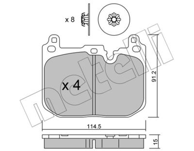 2210152 METELLI Комплект тормозных колодок, дисковый тормоз