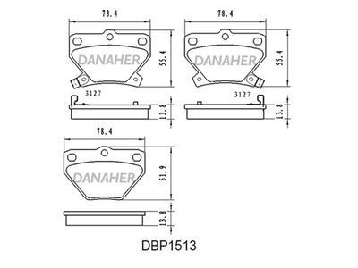 DBP1513 DANAHER Комплект тормозных колодок, дисковый тормоз