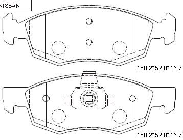 KD1521 ASIMCO Комплект тормозных колодок, дисковый тормоз