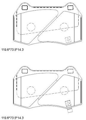 KD1754 ASIMCO Комплект тормозных колодок, дисковый тормоз