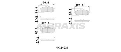 AB0211 BRAXIS Комплект тормозных колодок, дисковый тормоз