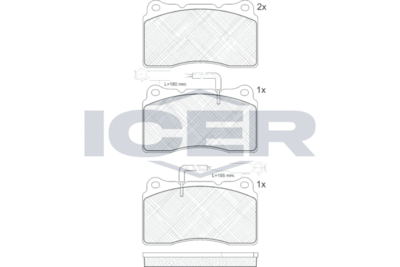 181730 ICER Комплект тормозных колодок, дисковый тормоз