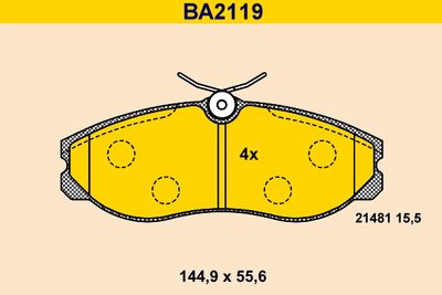 BA2119 BARUM Комплект тормозных колодок, дисковый тормоз