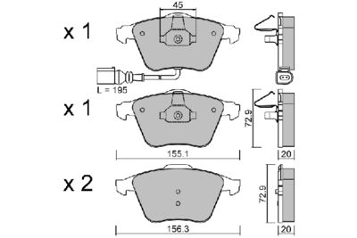 BPVW1011 AISIN Комплект тормозных колодок, дисковый тормоз