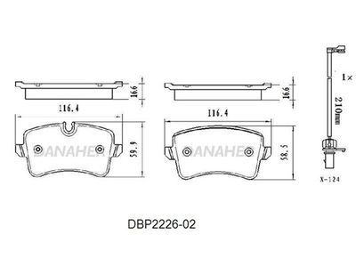 DBP222602 DANAHER Комплект тормозных колодок, дисковый тормоз