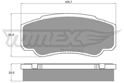 TX1246 TOMEX Brakes Комплект тормозных колодок, дисковый тормоз