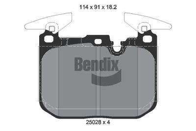 BPD1513 BENDIX Braking Комплект тормозных колодок, дисковый тормоз