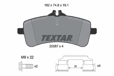 2558701 TEXTAR Комплект тормозных колодок, дисковый тормоз