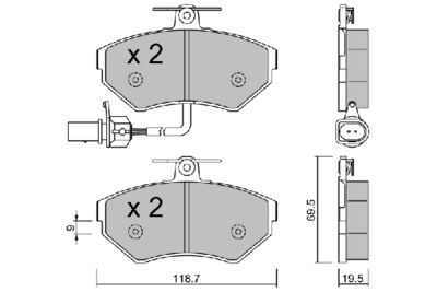 BPVW1033 AISIN Комплект тормозных колодок, дисковый тормоз