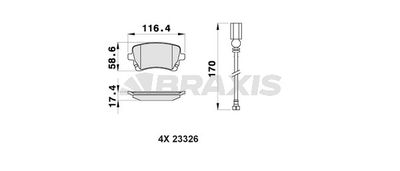 AB0159 BRAXIS Комплект тормозных колодок, дисковый тормоз