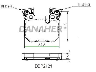 DBP2121 DANAHER Комплект тормозных колодок, дисковый тормоз
