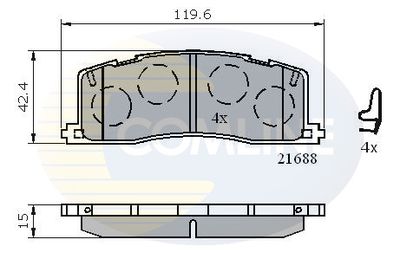 CBP3443 COMLINE Комплект тормозных колодок, дисковый тормоз