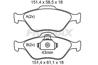FBP2015 FREMAX Комплект тормозных колодок, дисковый тормоз