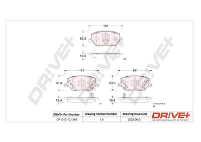 DP1010101246 Dr!ve+ Комплект тормозных колодок, дисковый тормоз